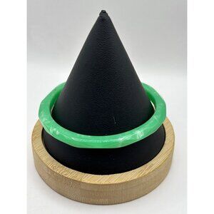 Vintage Green Jadeite Jade Colored Bangle Bracelet Modern Geometric Faceted